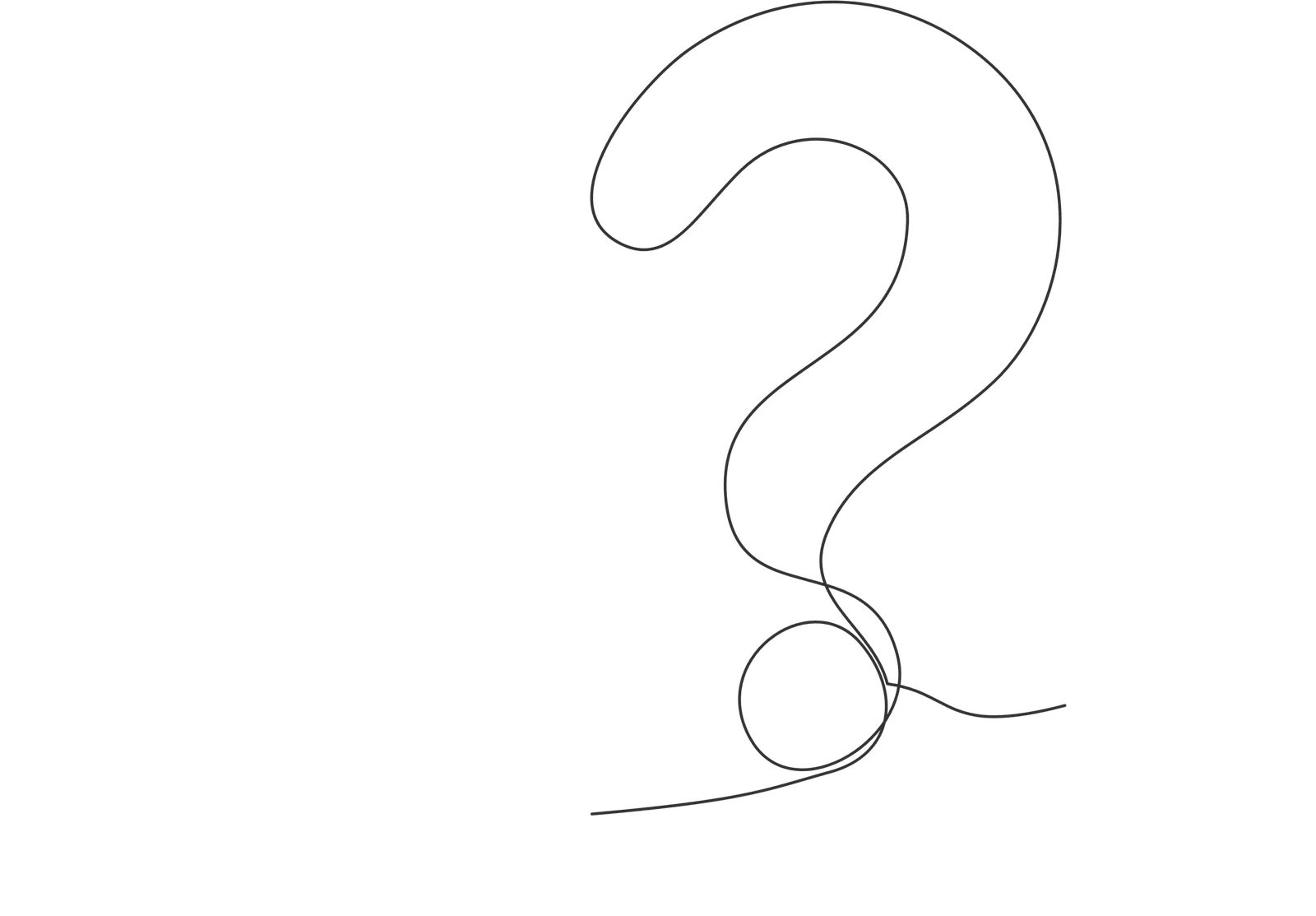 line drawing of a question mark